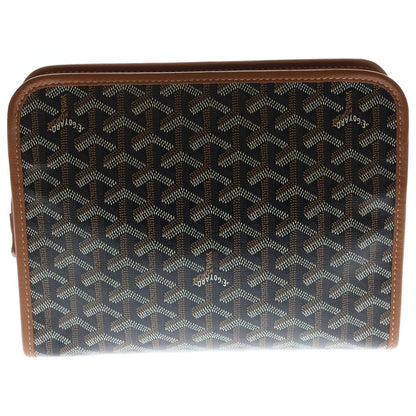 Goyard Juvans MM Herringbone Clutch Brown — view 2