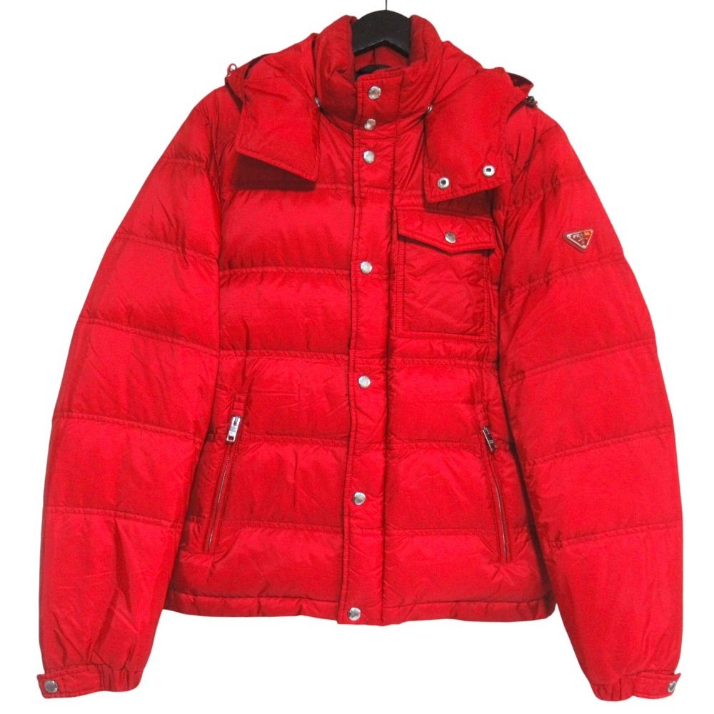 Prada Hooded Nylon Down Jacket 46