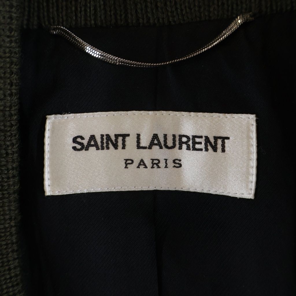 Saint Laurent Paris Teddy Jacket Full Snap Button Khaki — view 7