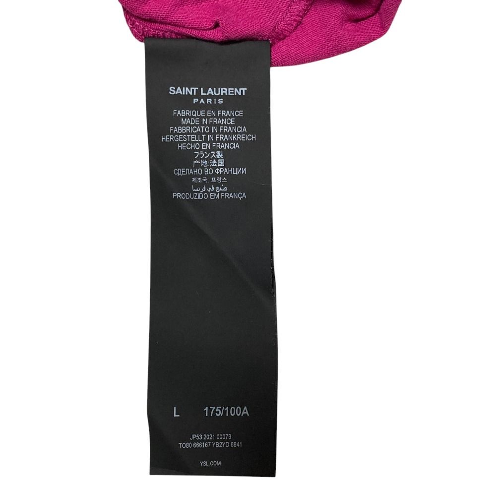 Saint Laurent Paris Logo Print T-Shirt L Purple — view 5