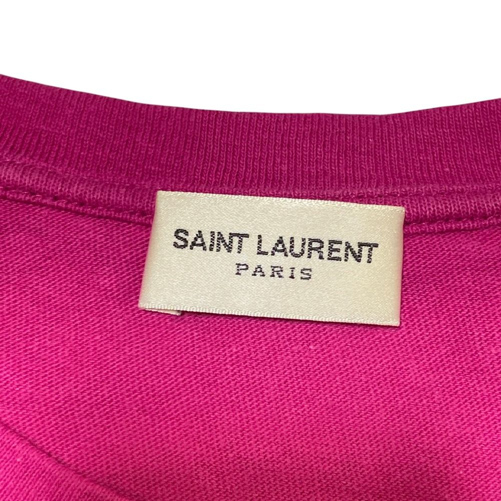 Saint Laurent Paris Logo Print T-Shirt L Purple — view 4