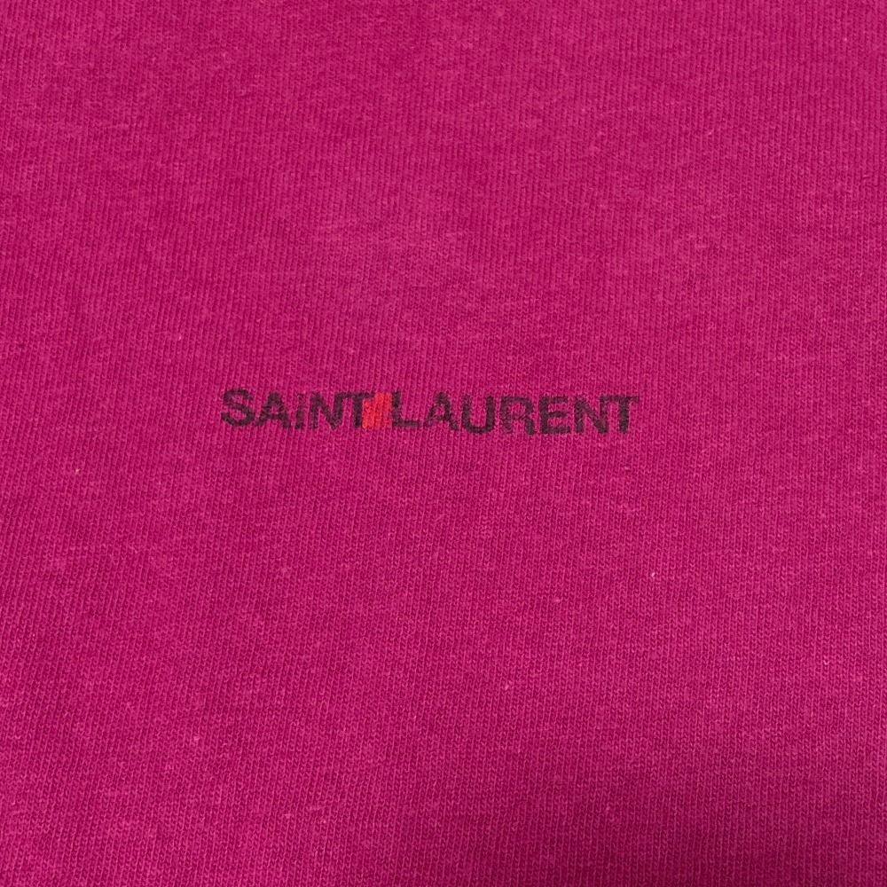 Saint Laurent Paris Logo Print T-Shirt L Purple — view 3