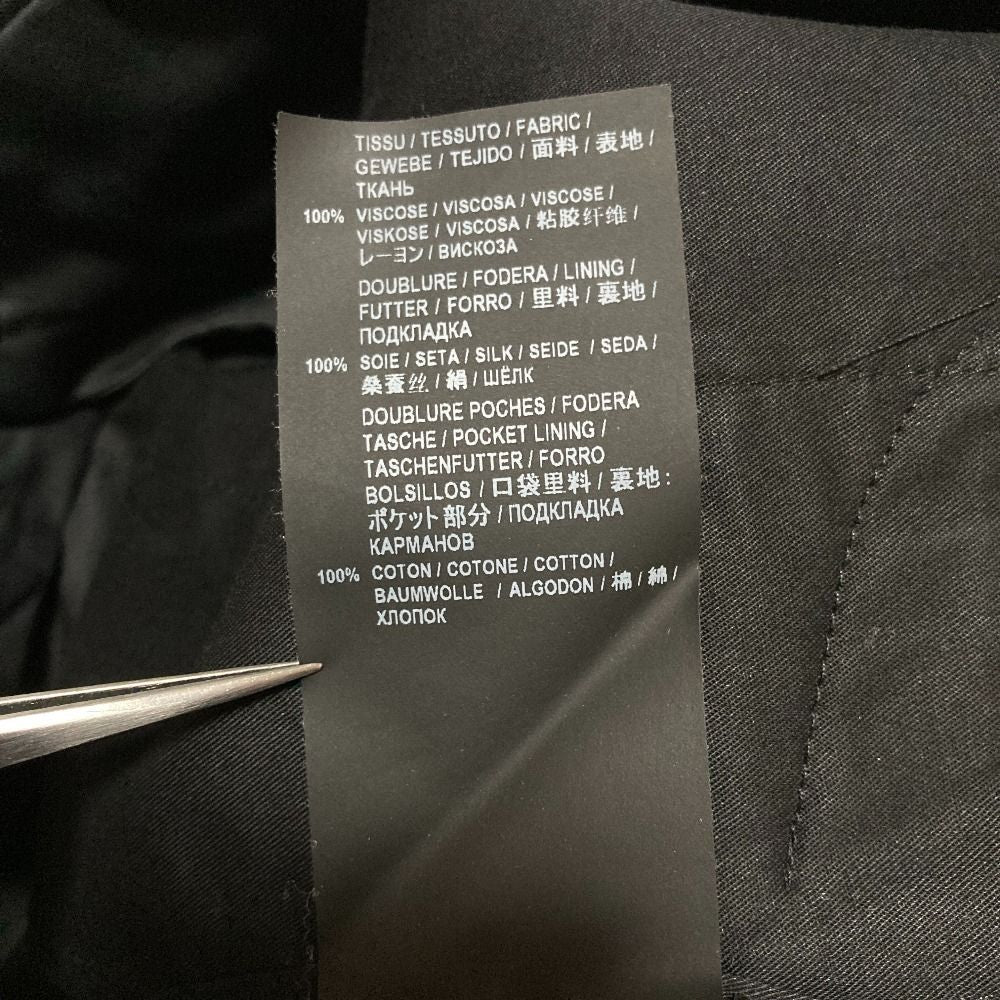 Saint Laurent Paris Satin Tapered Tuck Pants Black — view 7