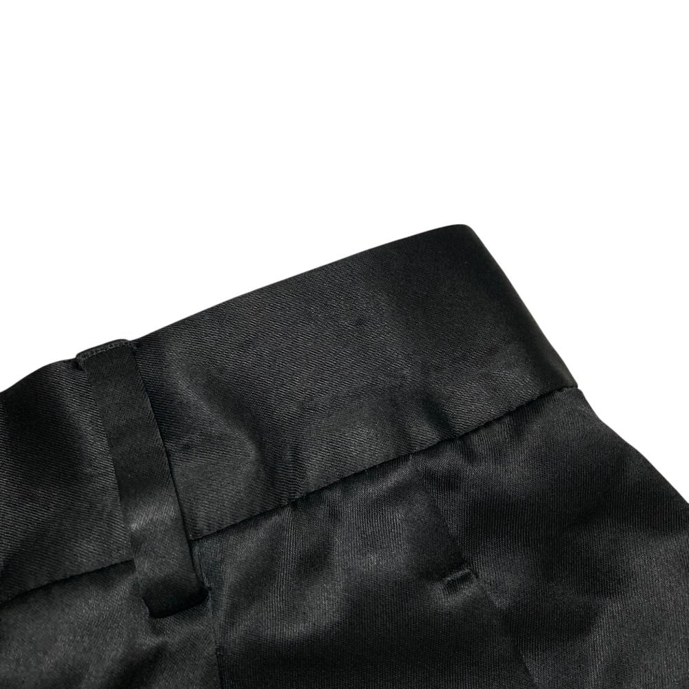 Saint Laurent Paris Satin Tapered Tuck Pants Black — view 9