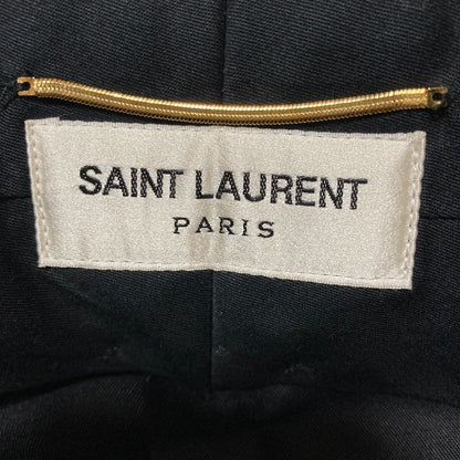 Saint Laurent Paris Satin Tapered Tuck Pants Black — view 5