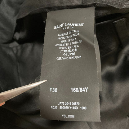 Saint Laurent Paris Satin Tapered Tuck Pants Black — view 6