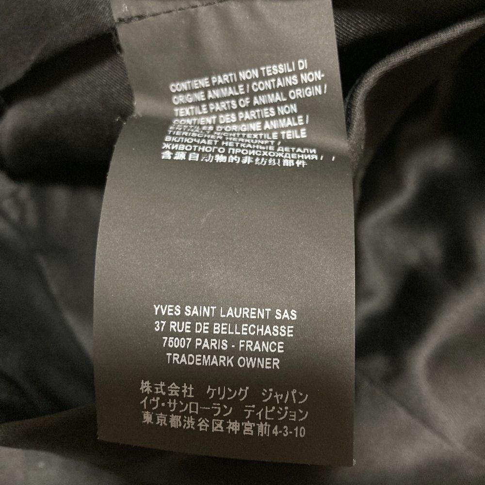 Saint Laurent Paris Satin Tapered Tuck Pants Black — view 8