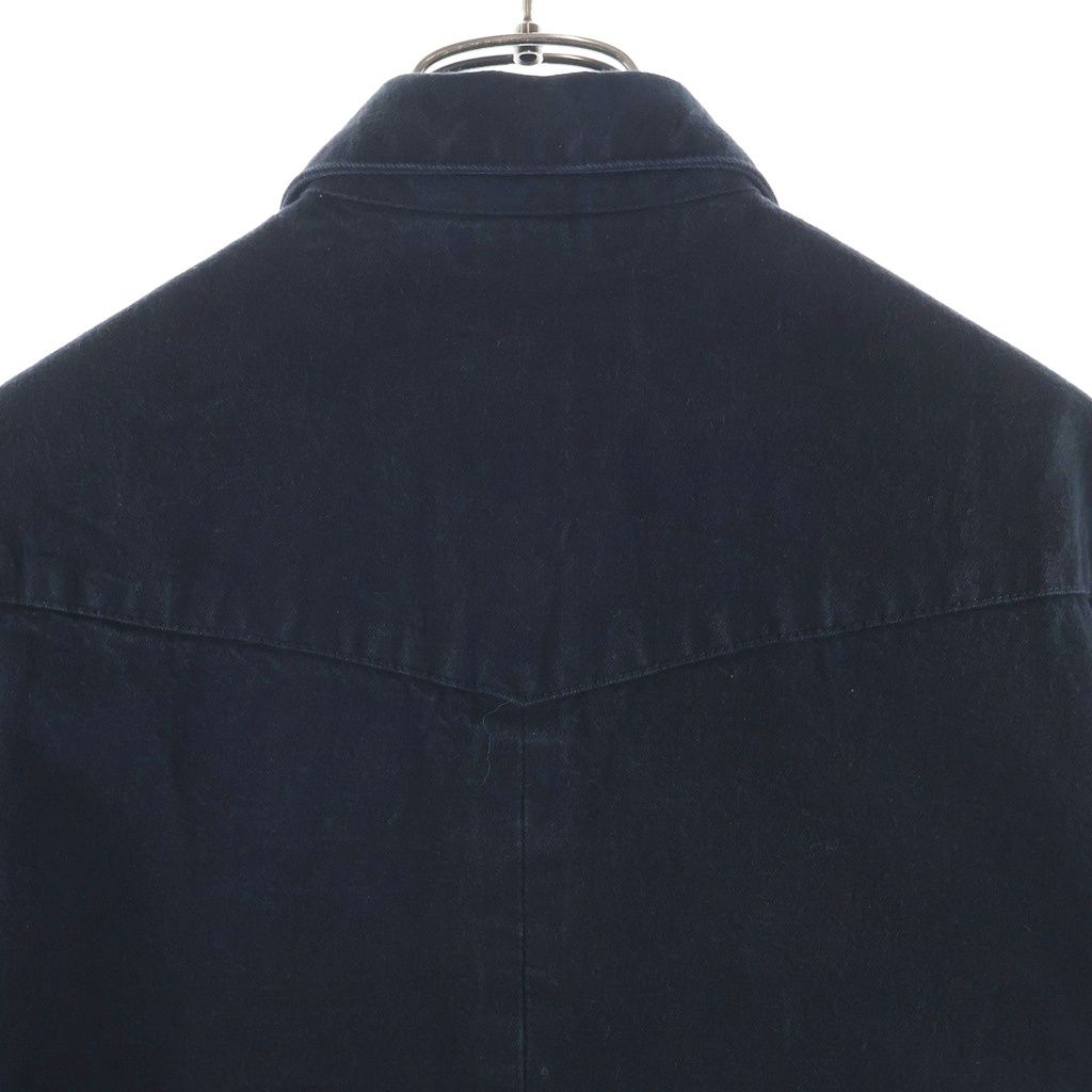 Chrome Hearts Denim Western Cross Ball Button Sleeve Hem Leather Patch Long — view 4