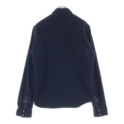 Chrome Hearts Denim Western Cross Ball Button Sleeve Hem Leather Patch Long — view 2