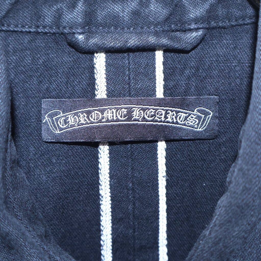 Chrome Hearts Denim Western Cross Ball Button Sleeve Hem Leather Patch Long — view 7