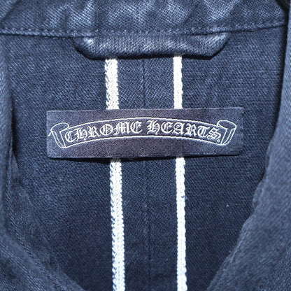 Chrome Hearts Denim Western Cross Ball Button Sleeve Hem Leather Patch Long — view 7