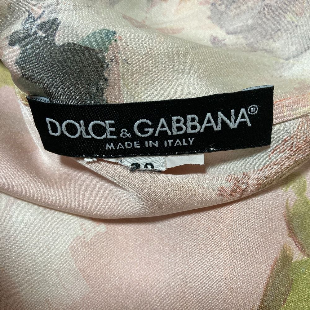Dolce & Gabbana Flower Print Lace Blouse Flare Skirt Set 36 Pink — view 5