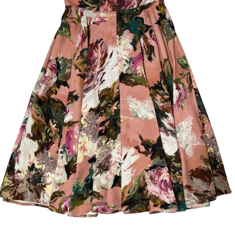 Dolce & Gabbana Flower Print Lace Blouse Flare Skirt Set 36 Pink — view 8