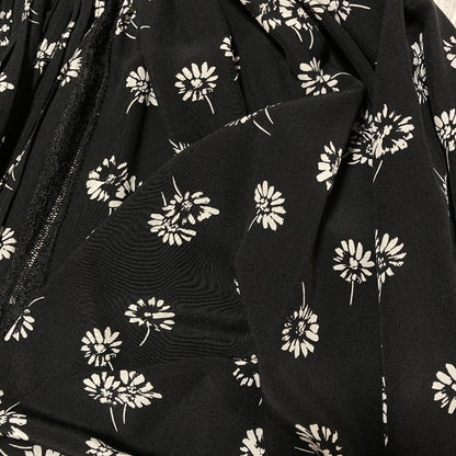 Dolce & Gabbana Flower Print Lace Contrast Fri Roulis Bon Dress 36 Black — view 5