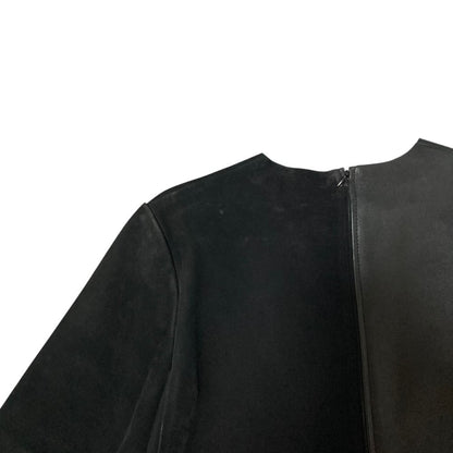 Celine Phoebe Philo Era Cow Leather Nubuck Contrast Blouse 34 Black — view 9