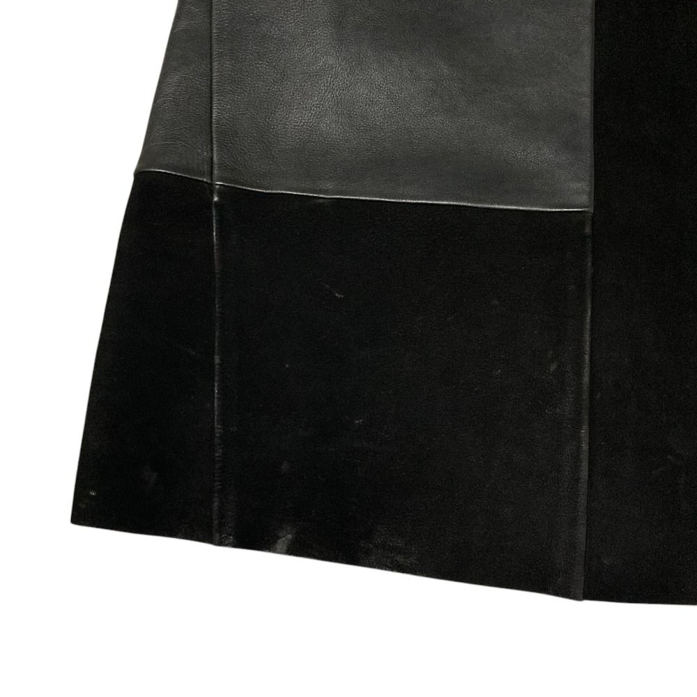 Celine Phoebe Philo Era Cow Leather Nubuck Contrast Blouse 34 Black — view 8