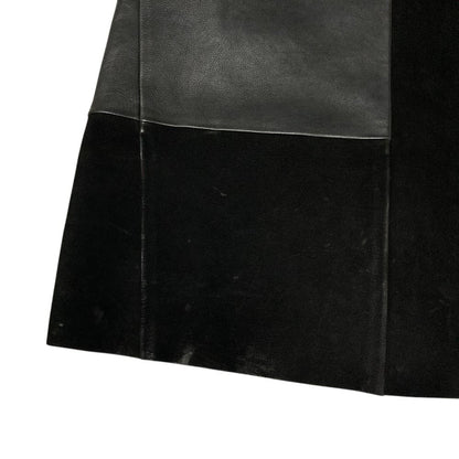 Celine Phoebe Philo Era Cow Leather Nubuck Contrast Blouse 34 Black — view 8