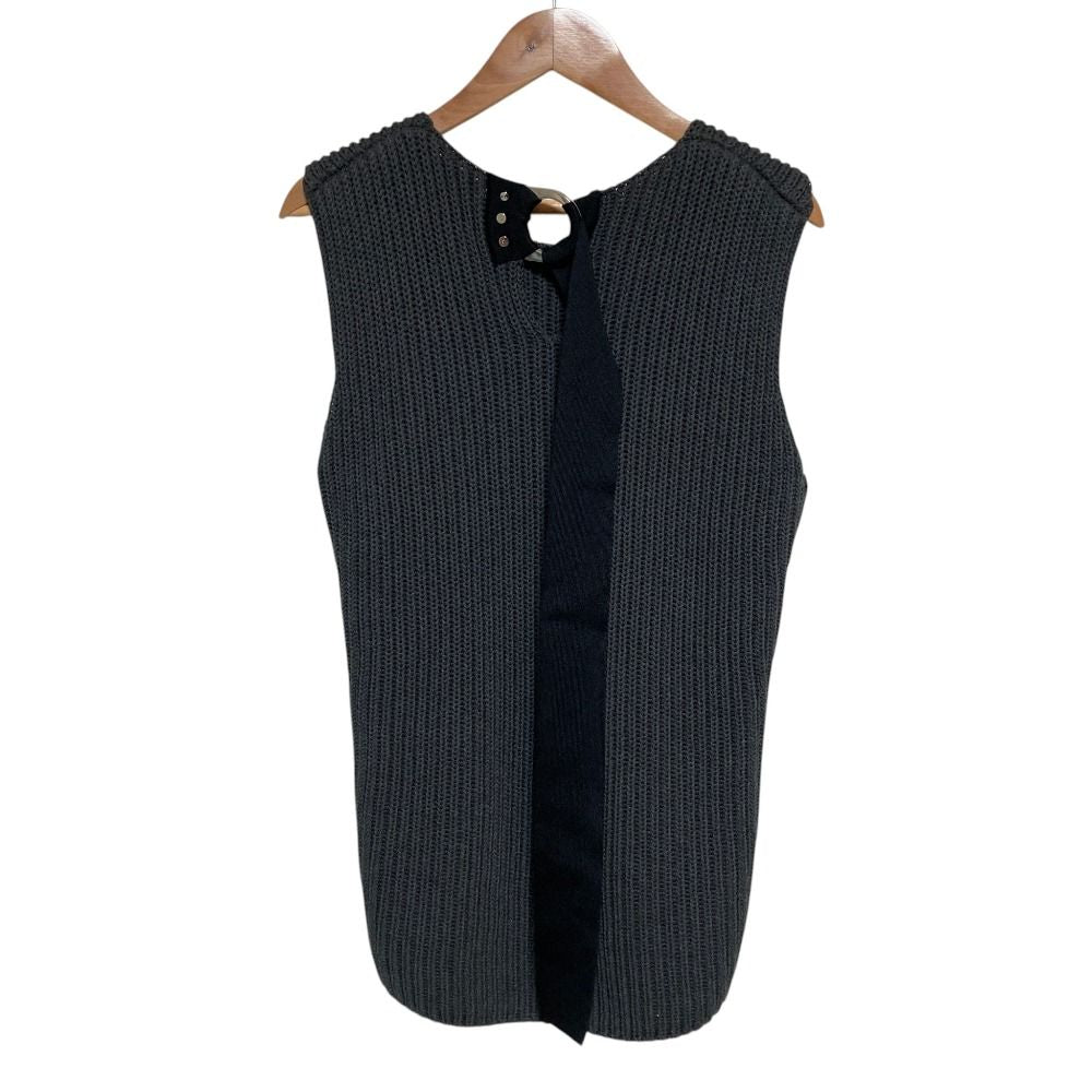 Celine Phoebe Philo Era Cotton Logege Ribbon Knit Vest M Gray — view 2