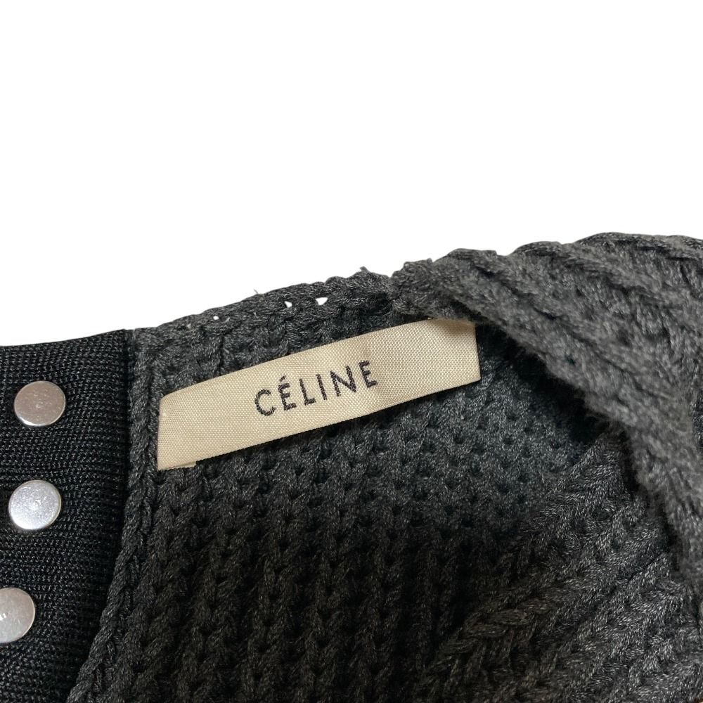 Celine Phoebe Philo Era Cotton Logege Ribbon Knit Vest M Gray — view 4