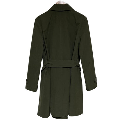 Prada Nylon Belted Satin Coat 36 Khaki Green — view 2