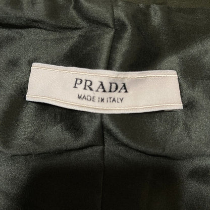 Prada Nylon Belted Satin Coat 36 Khaki Green — view 5