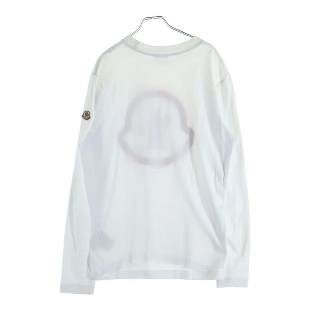 Moncler T-Shirt Manica Lunga L S Long Sleeve Logo Top White — view 2