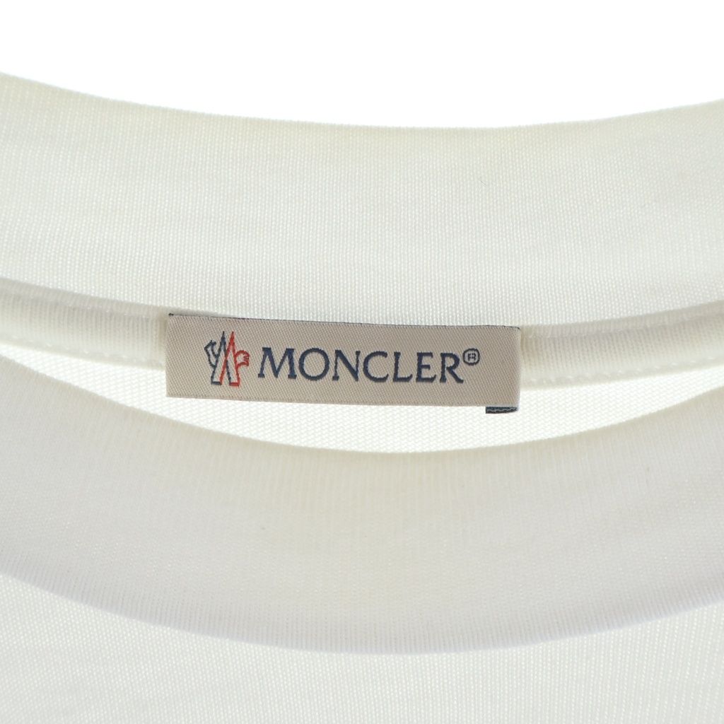 Moncler T-Shirt Manica Lunga L S Long Sleeve Logo Top White — view 7