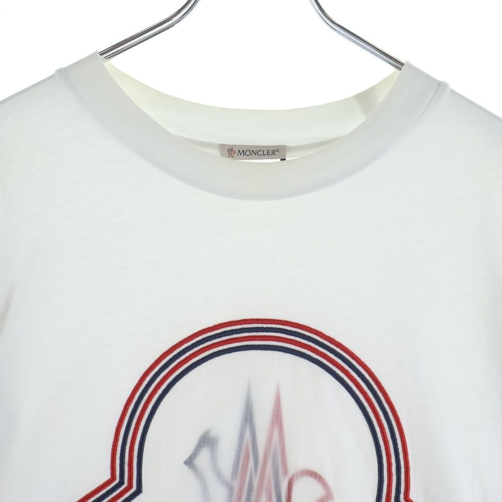 Moncler T-Shirt Manica Lunga L S Long Sleeve Logo Top White — view 3