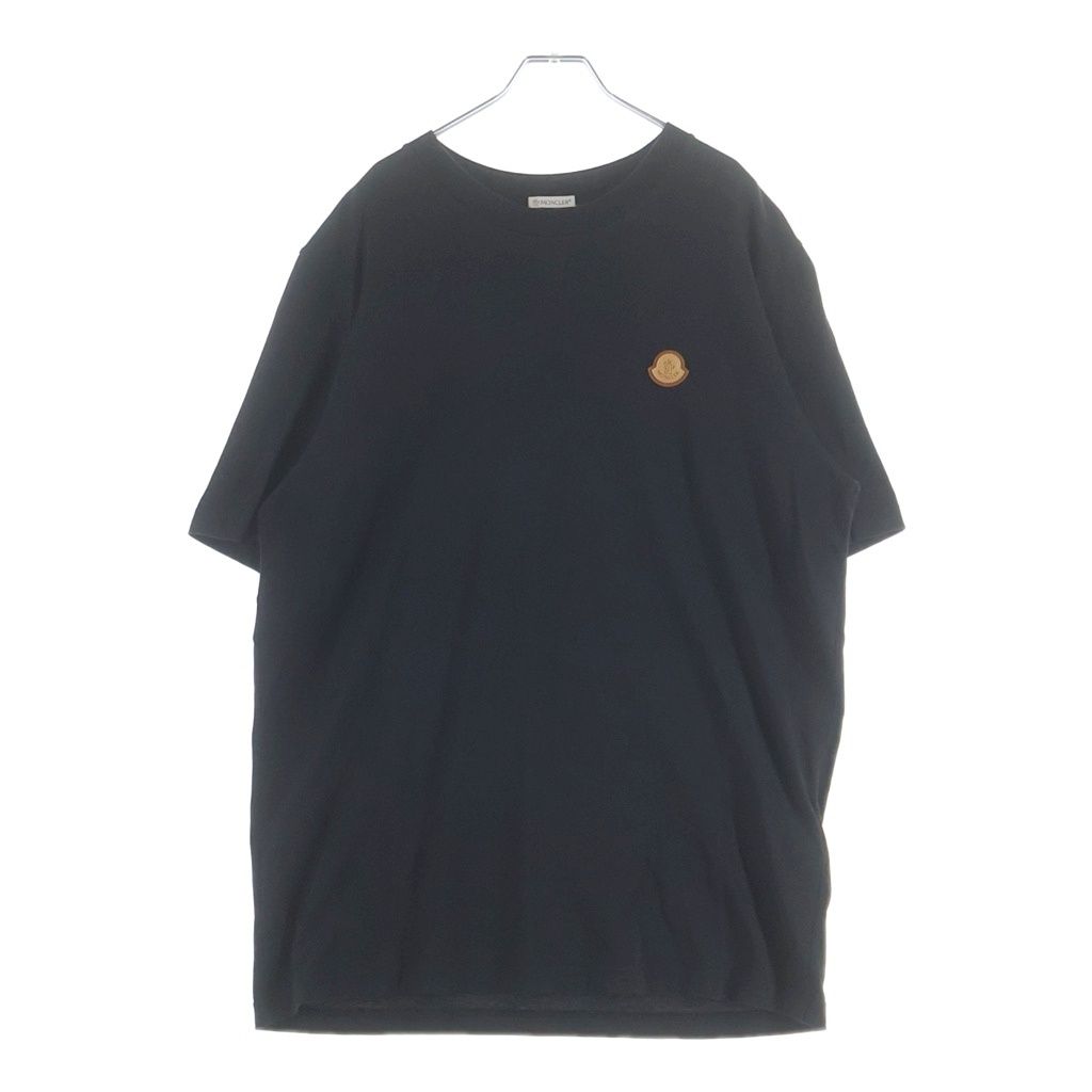 Moncler Front Logo Patch Crew Neck Short Sleeve T-Shirt Black