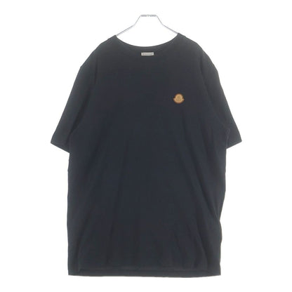 Moncler Front Logo Patch Crew Neck Short Sleeve T-Shirt Black