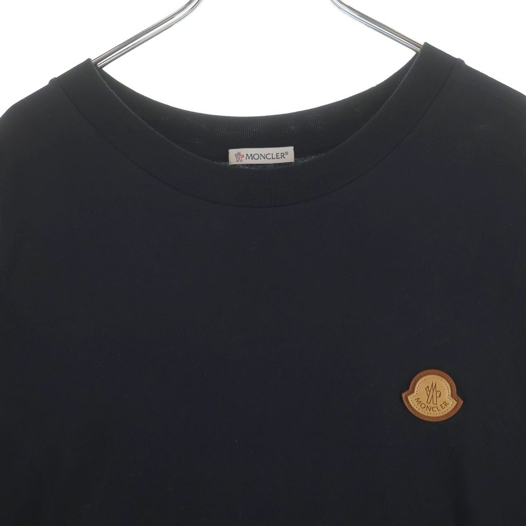 Moncler Front Logo Patch Crew Neck Short Sleeve T-Shirt Black — view 3
