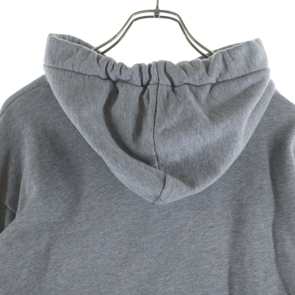 Celine Loose Sweatshirt in Cotton Fleece Drawstring Hoodie Pullover Gray — view 4
