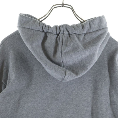 Celine Loose Sweatshirt in Cotton Fleece Drawstring Hoodie Pullover Gray — view 4