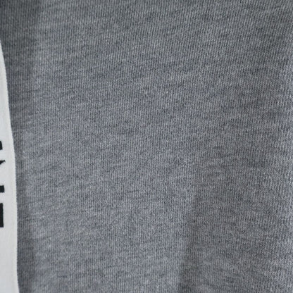 Celine Loose Sweatshirt in Cotton Fleece Drawstring Hoodie Pullover Gray — view 5
