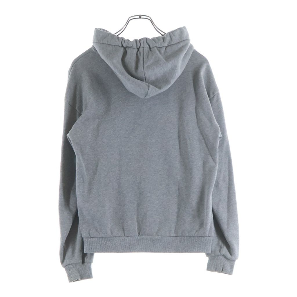 Celine Loose Sweatshirt in Cotton Fleece Drawstring Hoodie Pullover Gray — view 2