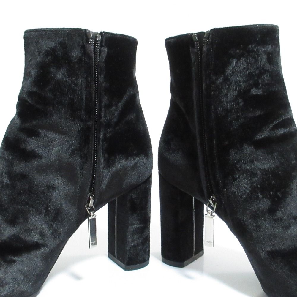 Saint Laurent Paris Velvet Ankle Boots 36.5 Black — view 6
