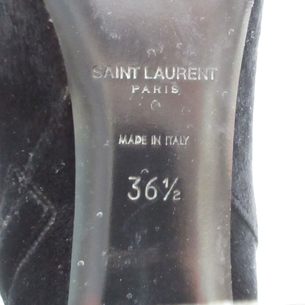 Saint Laurent Paris Velvet Ankle Boots 36.5 Black — view 9