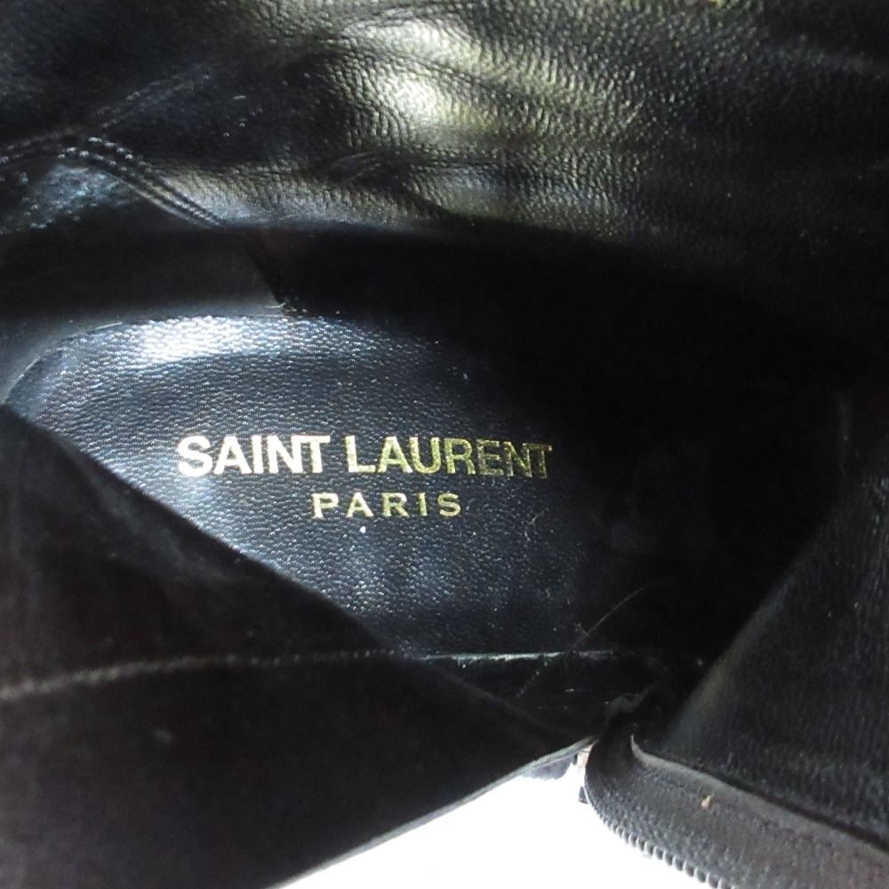 Saint Laurent Paris Velvet Ankle Boots 36.5 Black — view 5