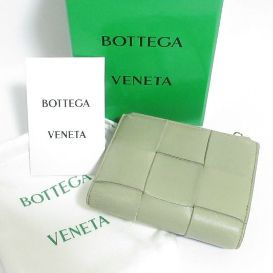 Bottega Veneta Intrecciato Compact Wallet Bifold Khaki