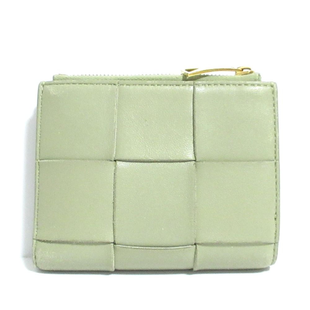 Bottega Veneta Intrecciato Compact Wallet Bifold Khaki — view 3
