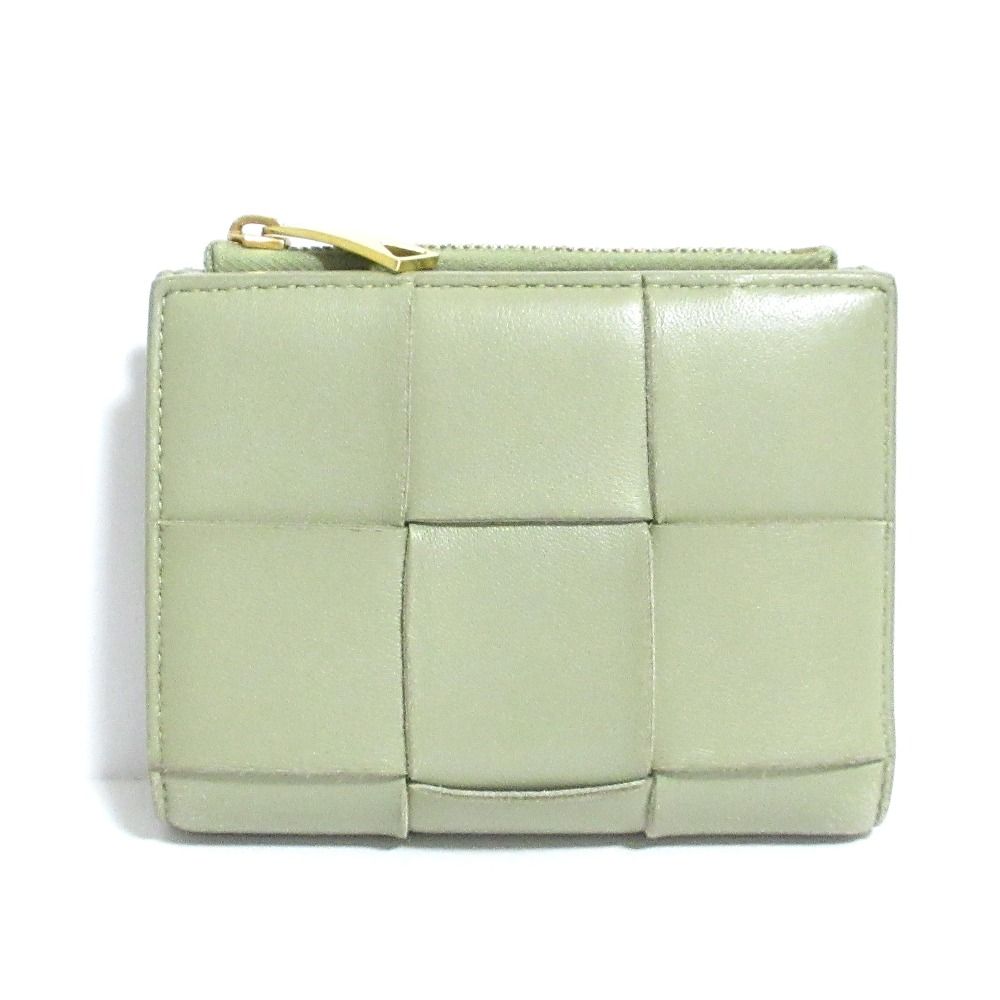 Bottega Veneta Intrecciato Compact Wallet Bifold Khaki — view 2