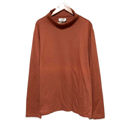Hermes Turtleneck Fay Cles Eared T-Shirt L Light Brown