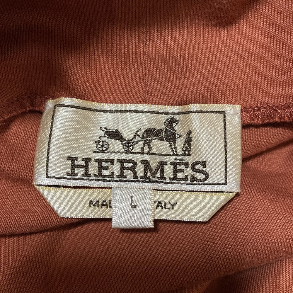 Hermes Turtleneck Fay Cles Eared T-Shirt L Light Brown — view 4
