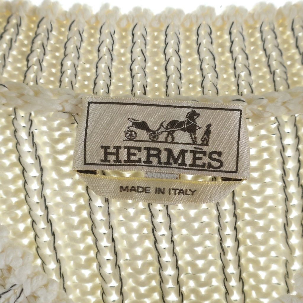 Hermes Knit Vest Nylon Cable White — view 6