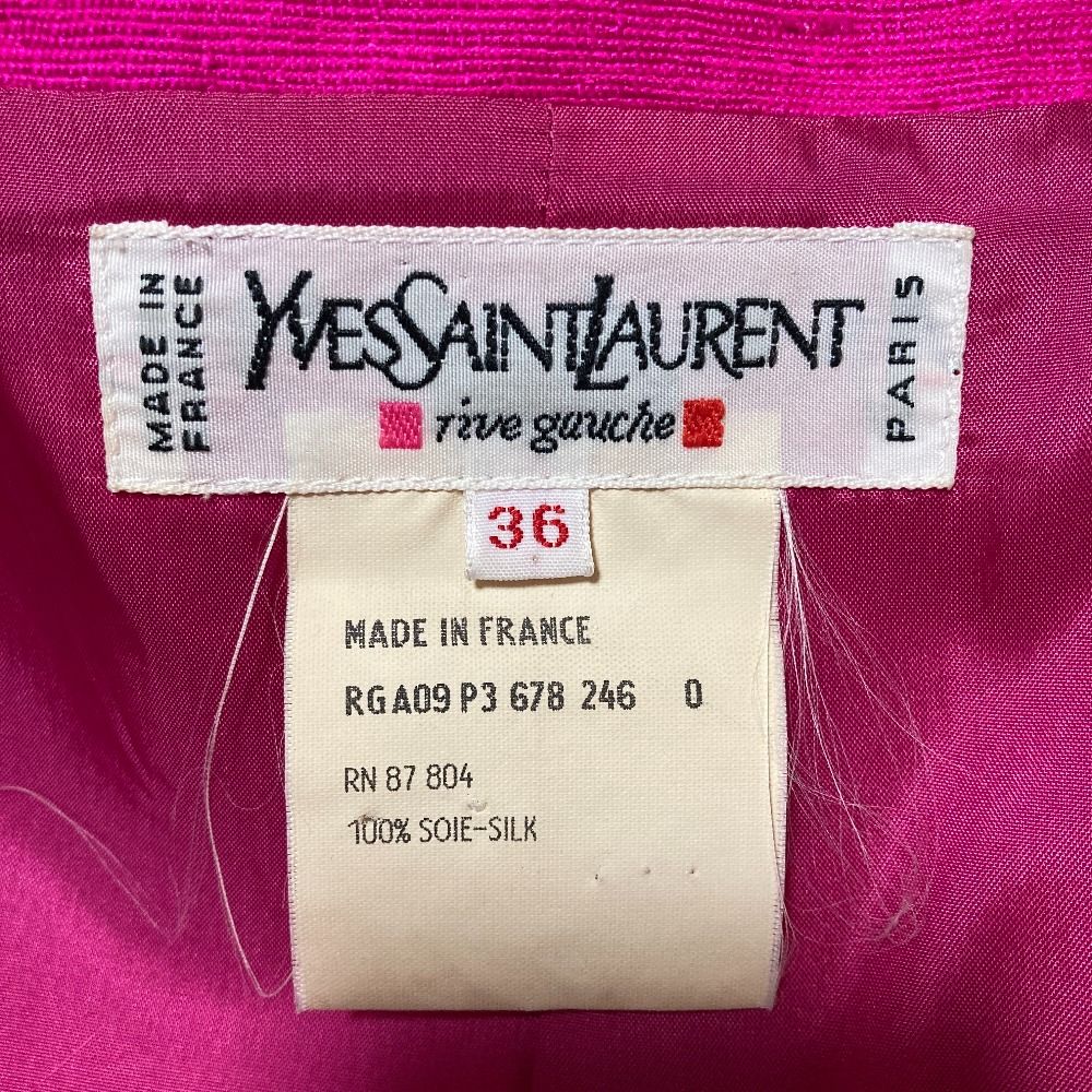 Saint Laurent Yves Rive Gauche Vintage Collarless Jacket 36 Pink — view 4