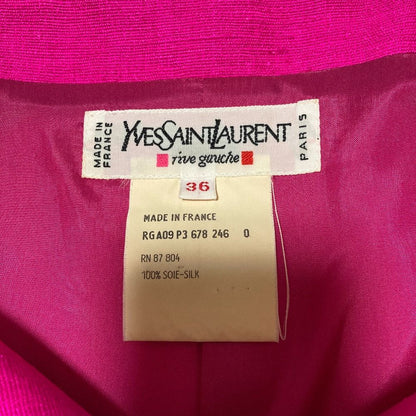 Saint Laurent Yves Rive Gauche Vintage Collarless Jacket 36 Pink — view 7