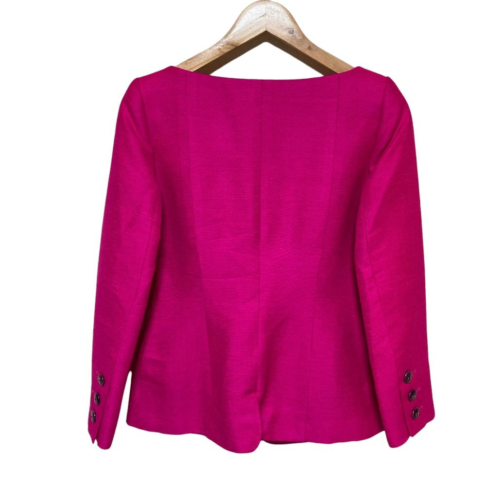 Saint Laurent Yves Rive Gauche Vintage Collarless Jacket 36 Pink — view 2