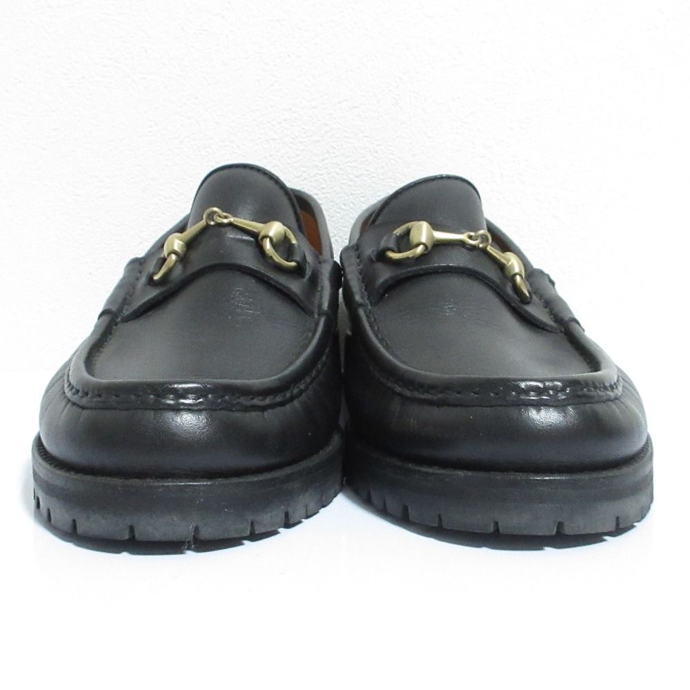 Gucci Leather Horsebit Loafers Shoes 34.5 Black — view 3