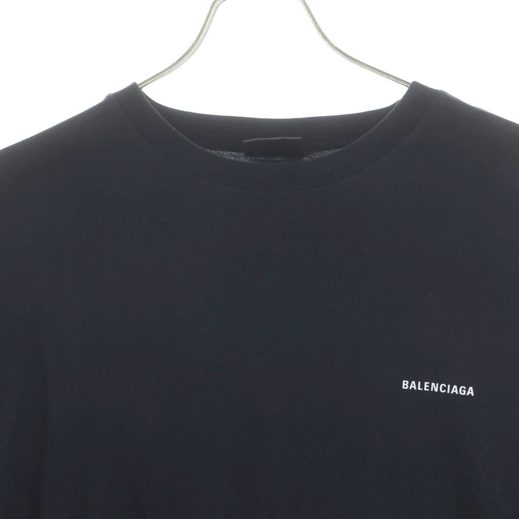 Balenciaga Logo Print Short Sleeve Top T-Shirt Black — view 3