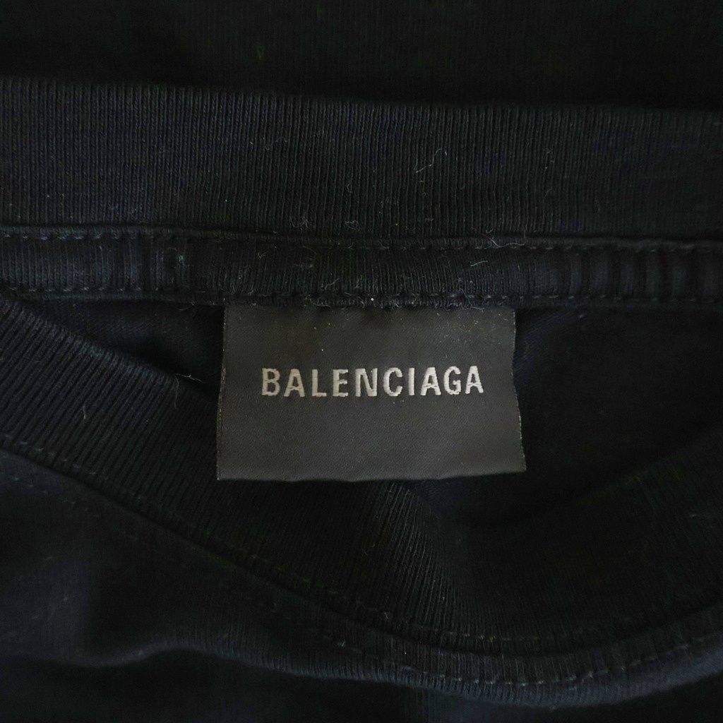 Balenciaga Logo Print Short Sleeve Top T-Shirt Black — view 6